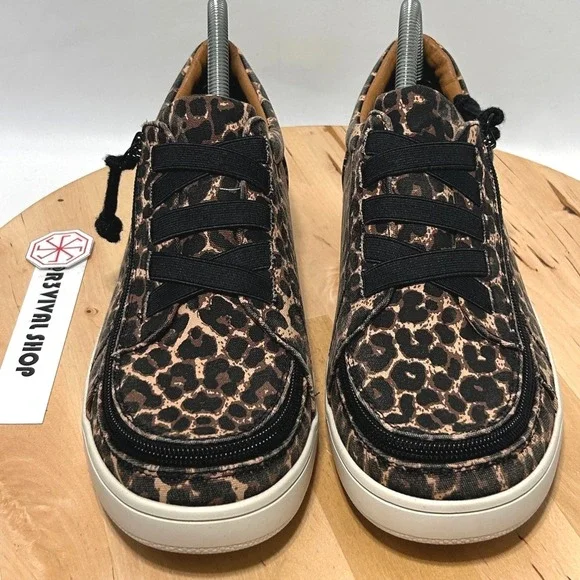 Billy Footwear Women's Billy Gore Low Top Leopard Print Zip-On Sneakers - 9M - Picture 2 of 11